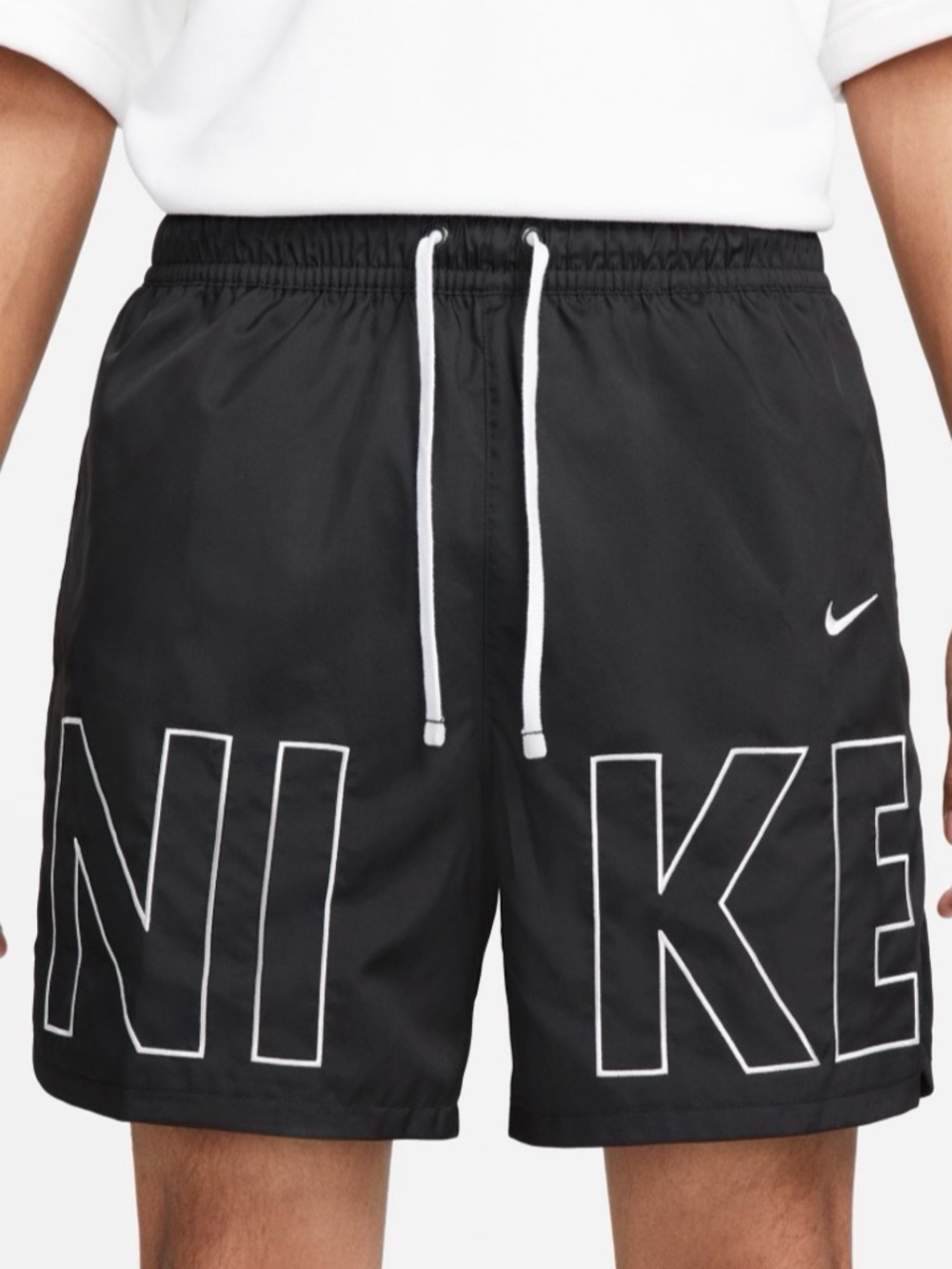 Nike Sportswear Woven Flow Monogram Shorts Mens Medium Black and White